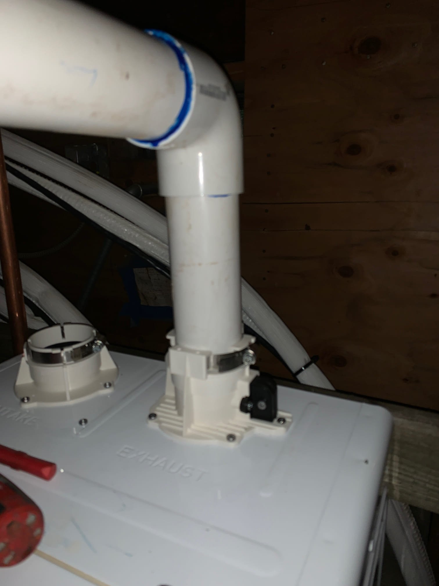 Tankless water heater exhaust intake
