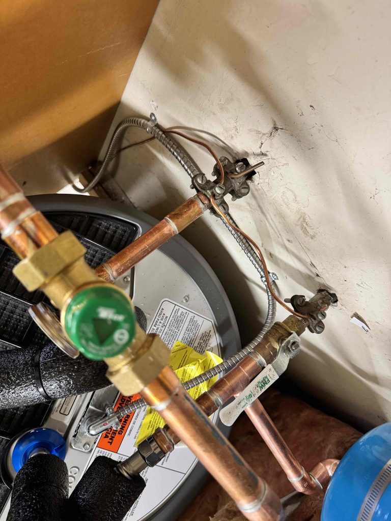 Water Heater Hot and Cold Lines