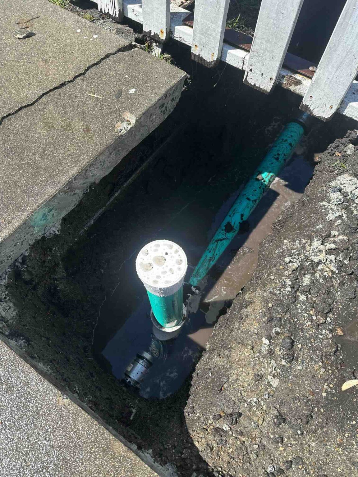 New sewer cleanout and lateral pipe installation during a trench repair in Santa Cruz California